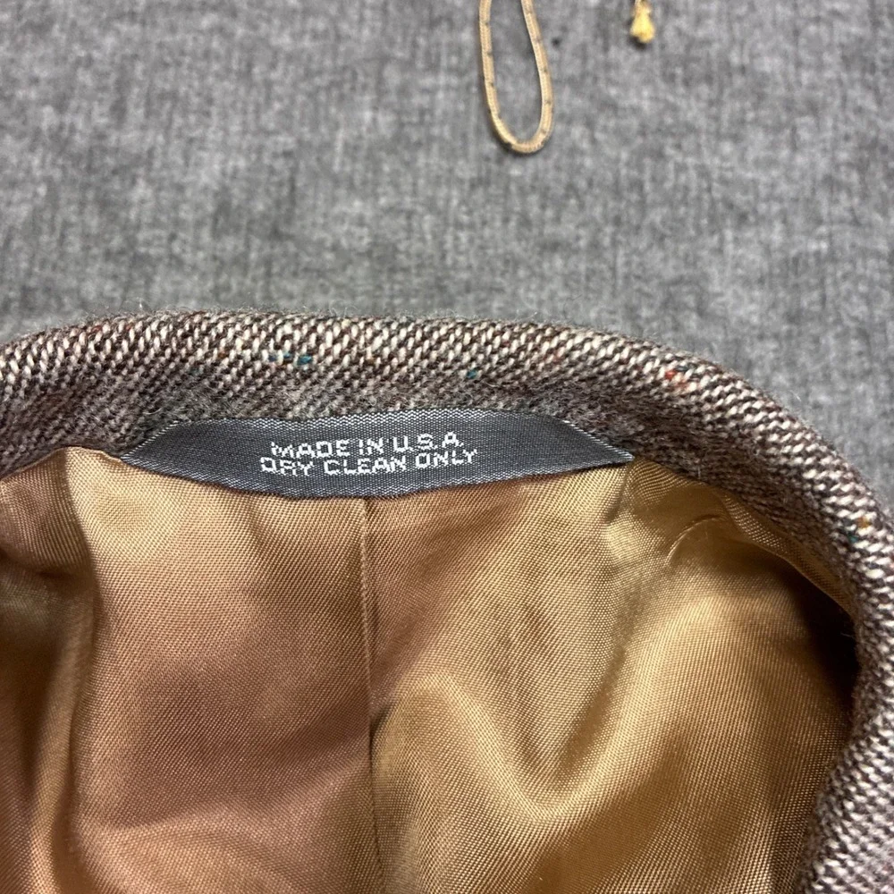 Vintage Haggar Imperial‎ Sport Coat Mens 42 Brown Wool Tweed Elbow Patches